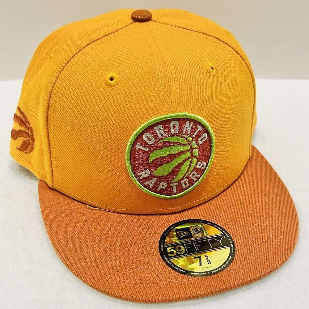 New Era Toronto Raptors Gold Rust 2-Tone 59FIFTY Fitted Hat Cap 7 5/8 NBA